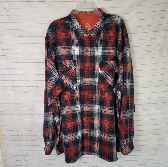 ASCEND PLAID FLANNEL BUTTON DOWN SHIRT SHACKET, SZ XXL - Picture 1 of 9